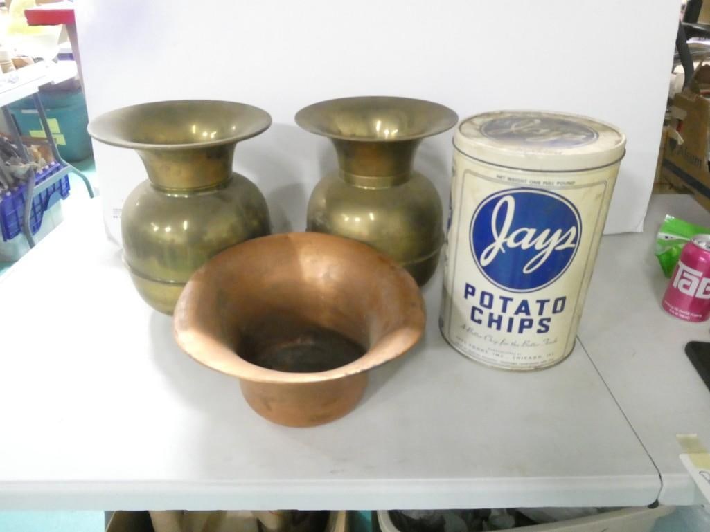 3 Spittoons and a Jays Potato Chips Tin (1 of 3)