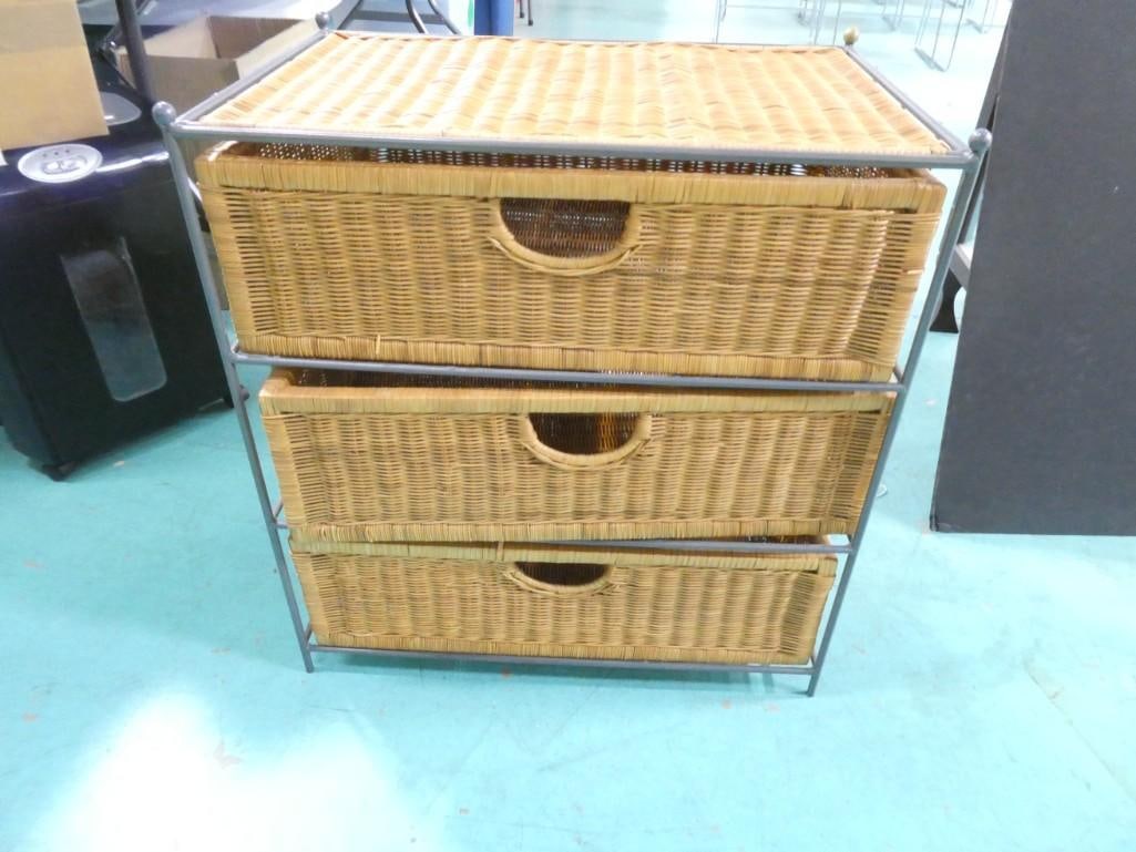 Wicker 3 Drawer Storage Chest (1 of 3)