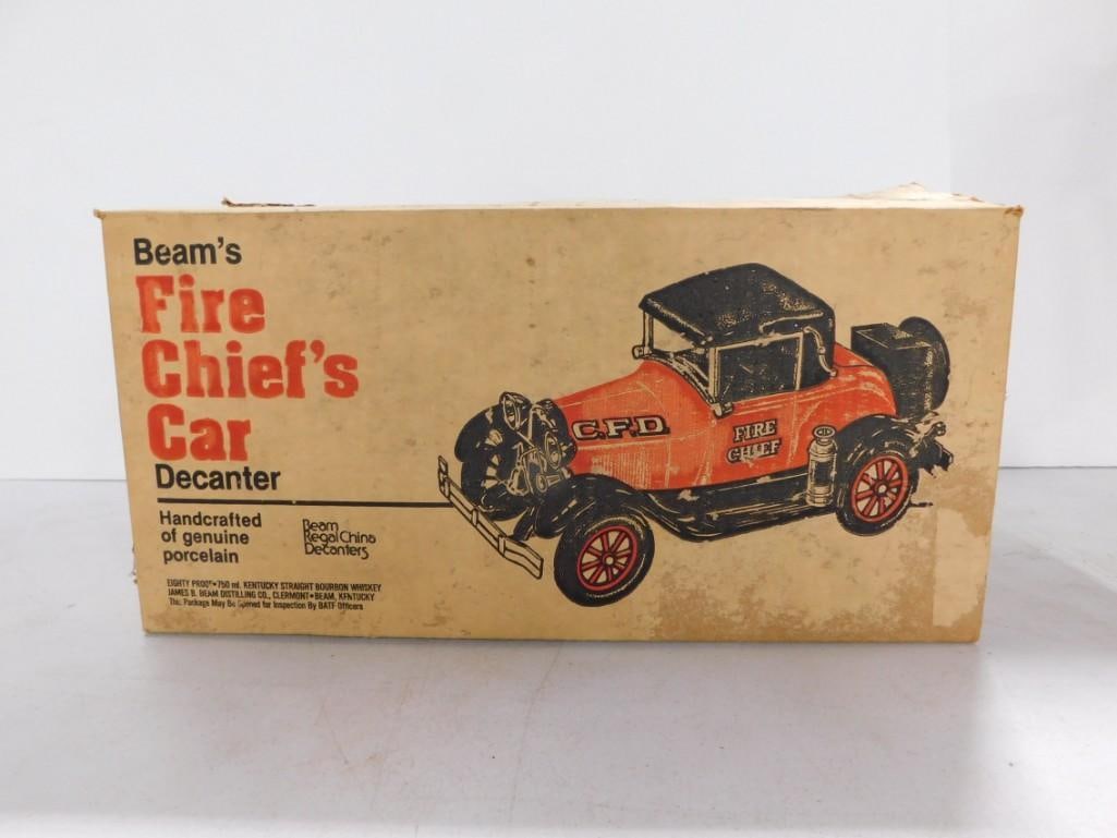 Fire Chief's Car Jim Beam Decanter EMPTY in Original Box (1 of 2)