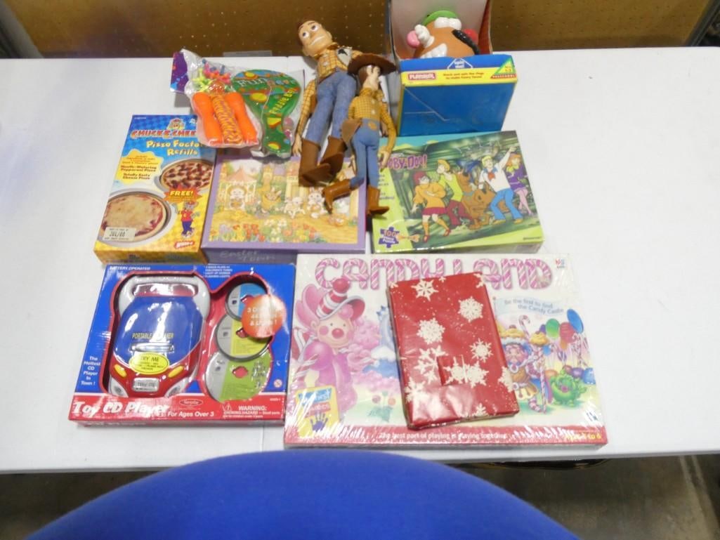 Lot of Toys and Games incl Mr Potato head, Woody from Toy Story, Candyland, (1 of 10)