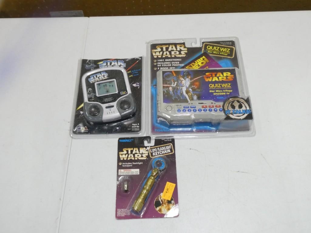 3 Star Wars Items incl Quiz Wiz Electronic Game Tiger, Star Wars Handheld MGA Game, (1 of 4)