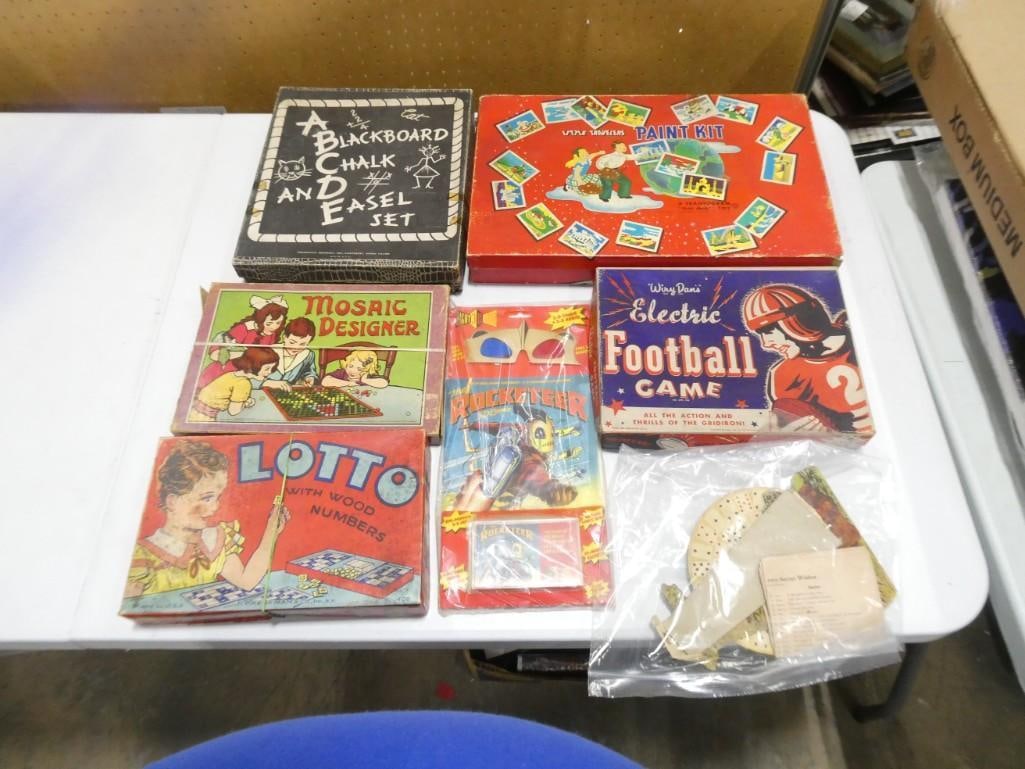 Vintage Toys and Games incl 1950s Wiry Dan's Electric Football Game, Mosaic Designer, (1 of 5)