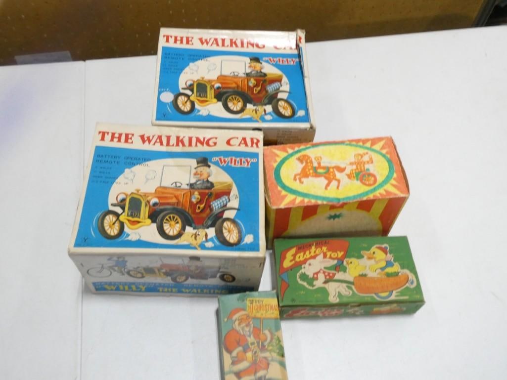 Vintage Toys incl The Walking Car Willy, Easter Toy, etc: Vintage Toys incl The Walking Car Willy, Easter Toy, etc