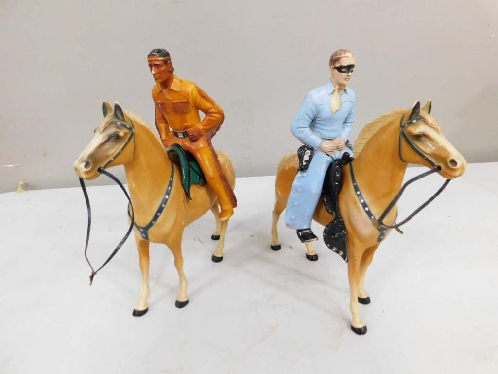 1950s Lone Ranger and Tonto Figures with Horses (1 of 17)