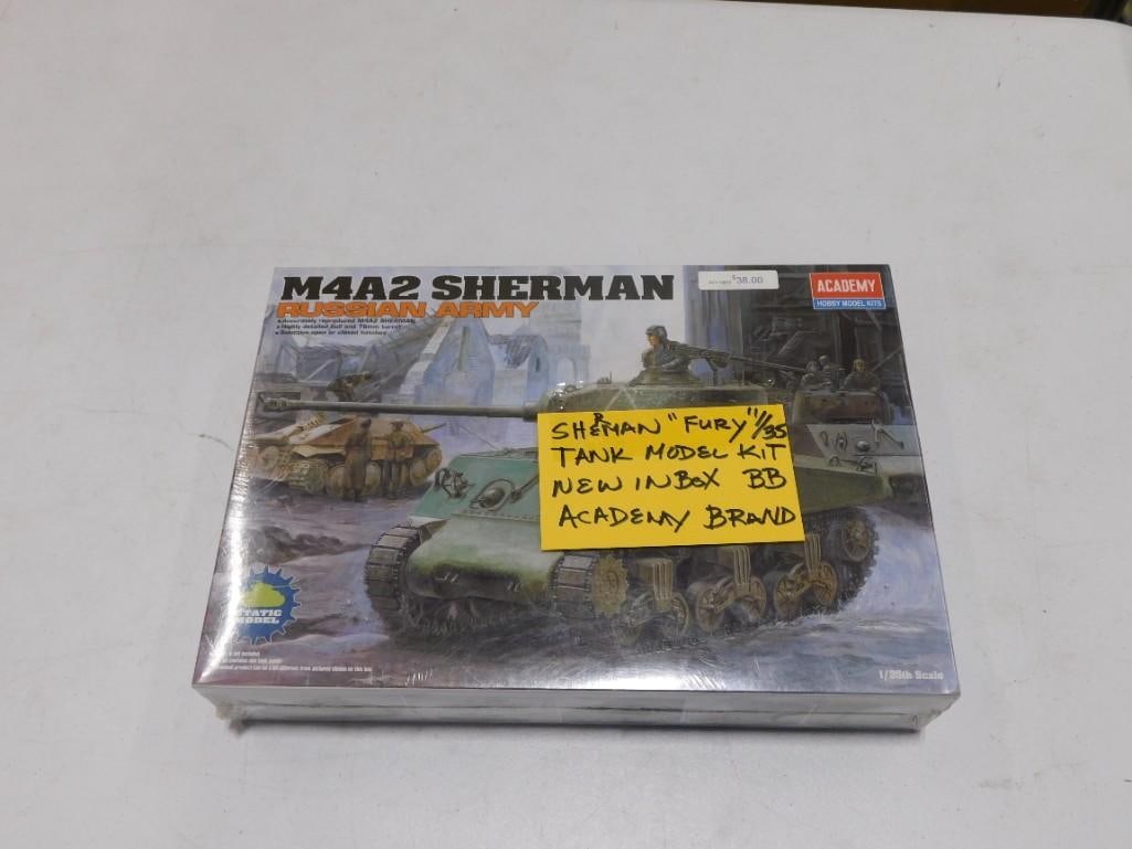 Sherman "Fury" 1/35 Scale Tank Model Kit New in Box Academy Brand (1 of 2)