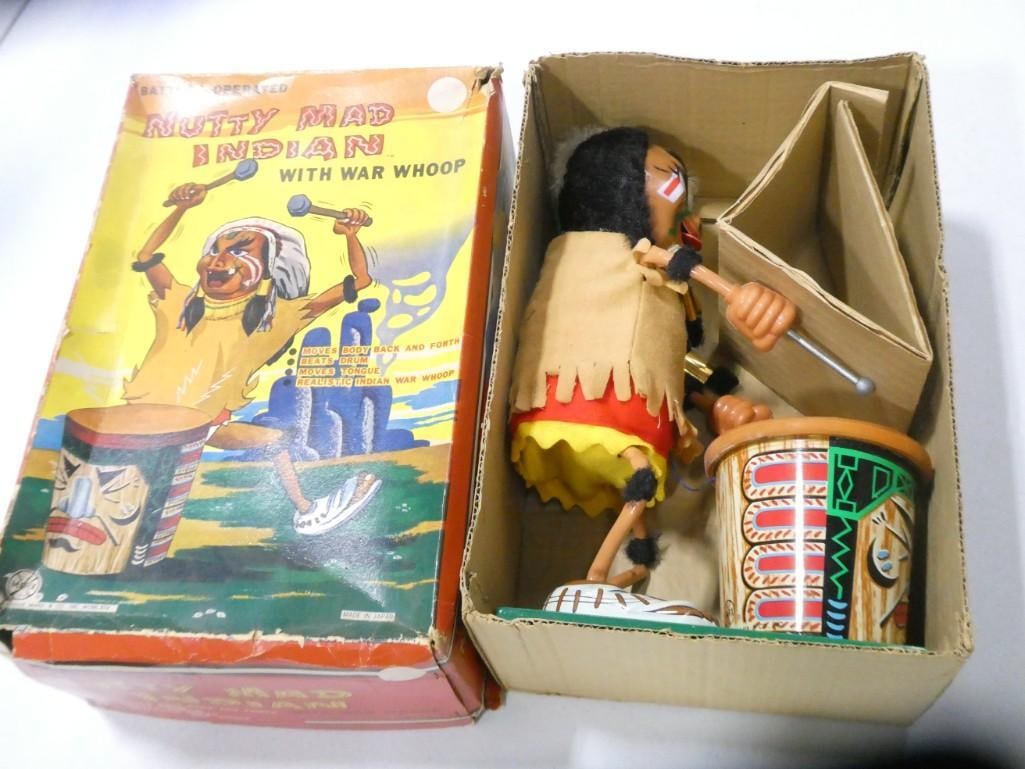 Vintage Marx Toy Nutty Mad Indian with War Whoop - Battery Operated.  Comes with Box (1 of 6)