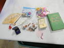 Assorted Toy lot, etc. Including Girl Scout Handbook, Mini Asian Fans, Toy Accessories, jewelry, etc