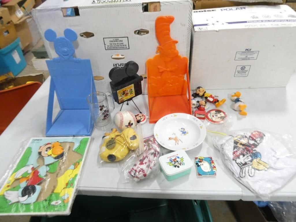 Assorted Toy Lot - Mostly Disney Including Newsreel player, Cubs, Figurines, Donald Duck (1 of 12)
