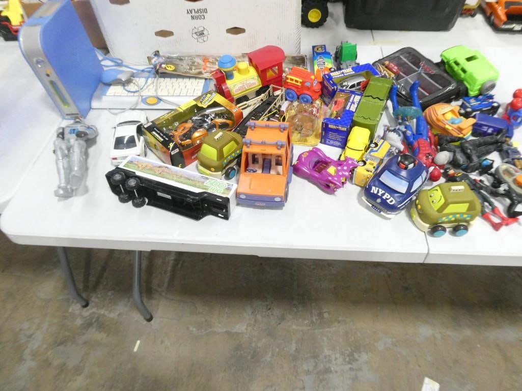 Large Misc. Toy Lot including V-Tech System, cars, action figures, trains, etc. (1 of 10)