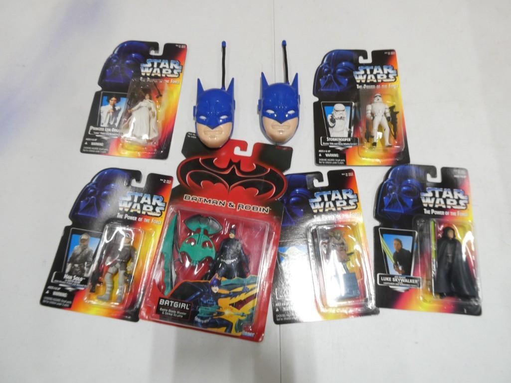 New in package Star Wars and Batman Action Figures and Bat-Man Walkie Talkies (untested) (1 of 5)