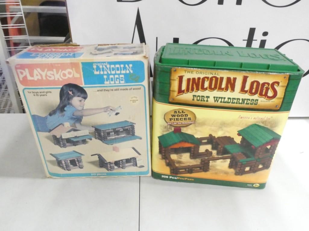 Assorted Lincoln Logs - Two original boxes, but unclear if it's the correct pieces or not: Assorted Lincoln Logs - Two original boxes, but unclear if it's the correct pieces or not - both are full of pieces though. Lots of them.