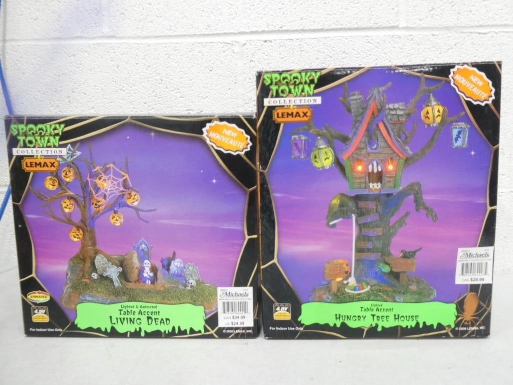 Lemax Spooky Town Collection Halloween Decorations in Original Boxes Lot of 2 (1 of 4)