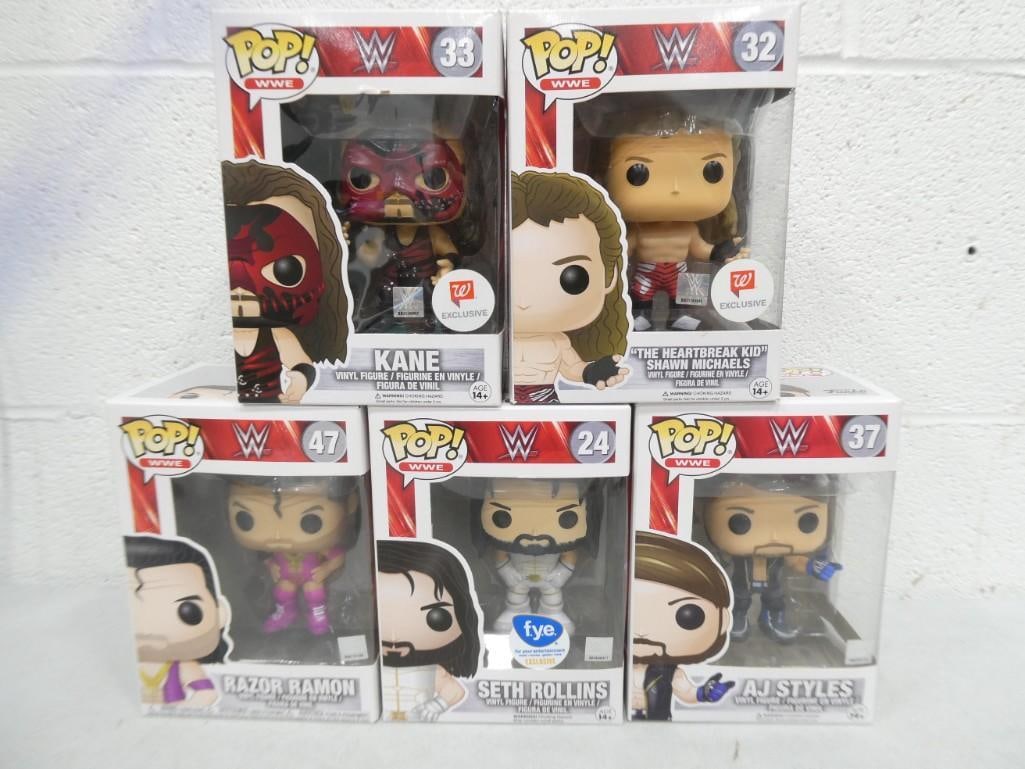 5 Funko Pops WWE Wrestlers NIB Lot (1 of 3)
