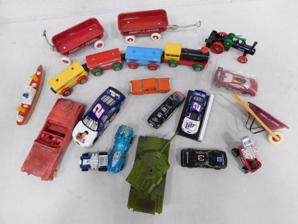 Toy Vehicles incl Die Cast Cars, Plastic Tank, Wagons, Train, etc (1 of 5)