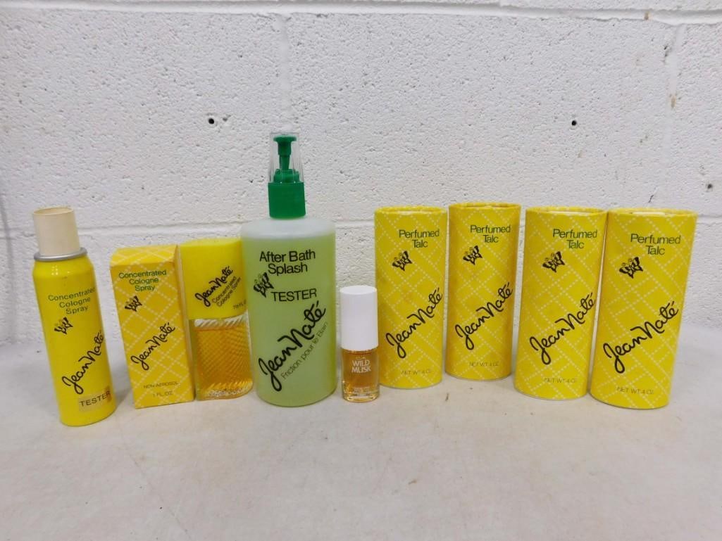 Vintage Jean Nate Bottles incl Perfumed Talc, Cologne Spray, After Bath Splash, and a Wild Musk Bott (1 of 3)