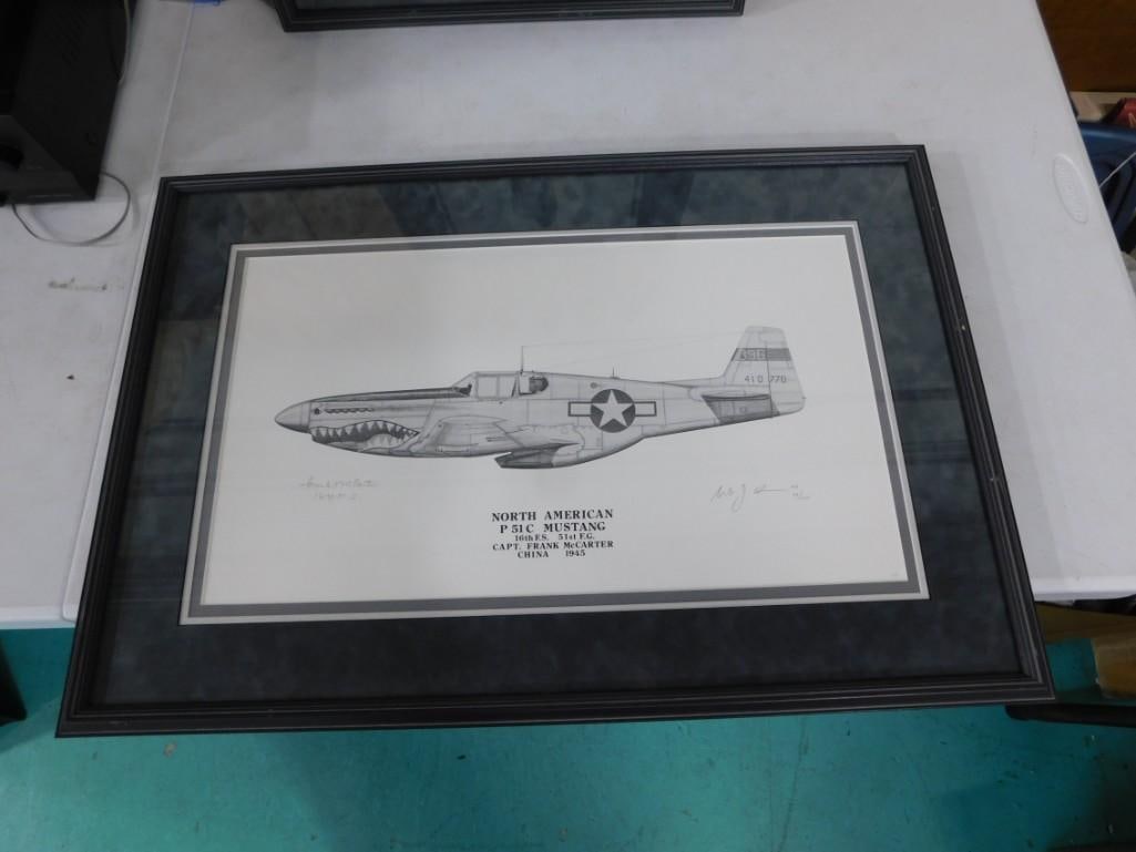 Framed Airplane Print - North American P 51C Mustang 16th  F.S. 51st F.G. Captain Frank McCarter (1 of 6)
