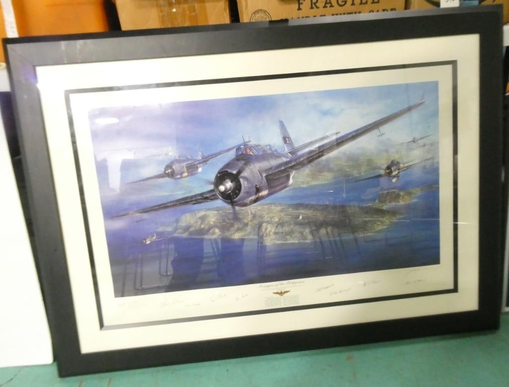 Framed Avengers of the Philippines Tribute to Air Group 51- John D. Shaw w/COA George Bush Signature (1 of 17)