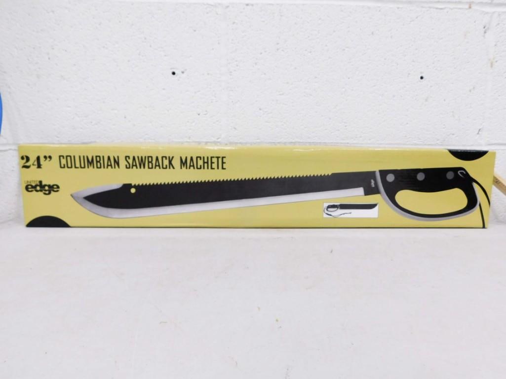 24" Columbian Sawback Machete with Sheath New in Box (1 of 4)