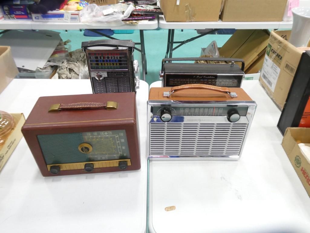 Lot of Vintage Radios incl Crown 4 Band Constellation, 1953 Hallicrafters Continental Mini Tube Radi (1 of 6)
