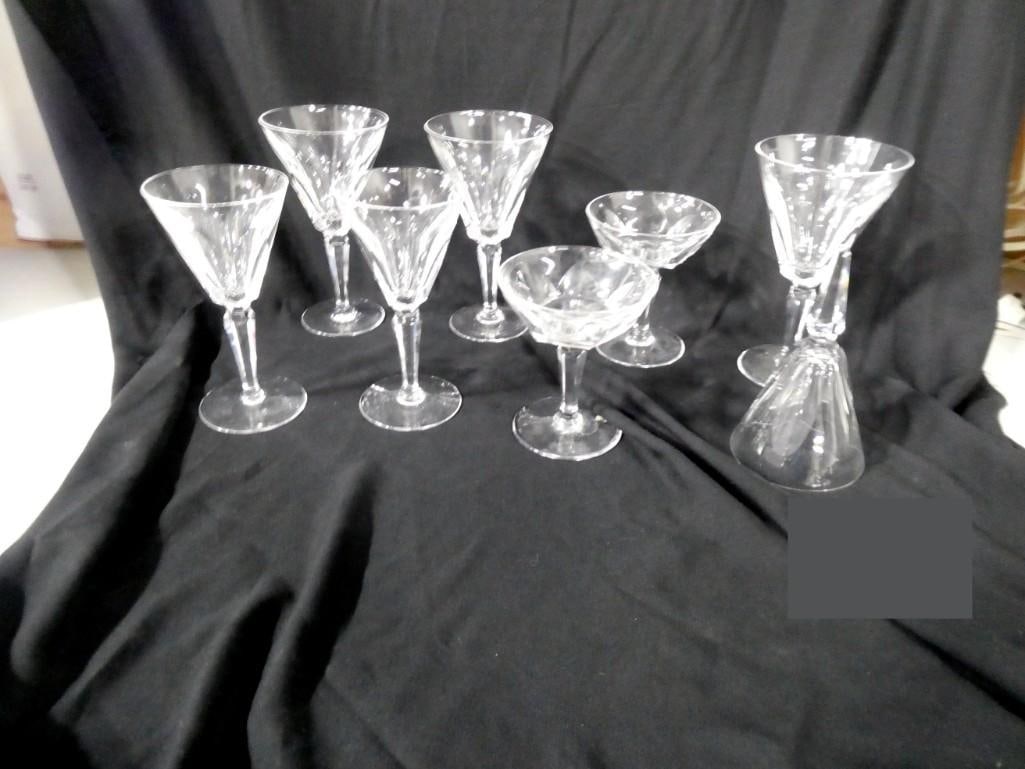 Waterford Crystal Stemware - Sheila Pattern: Waterford Crystal Stemware - Sheila Pattern 3 water goblets, 2 claret wine goblets and two champagne / tall sherbet goblets