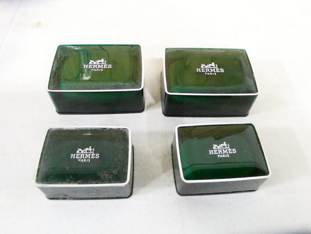 4 Bars of Hermes "Eau d'Orange Verte" soap in Hermes green plastic containers (1 of 4)