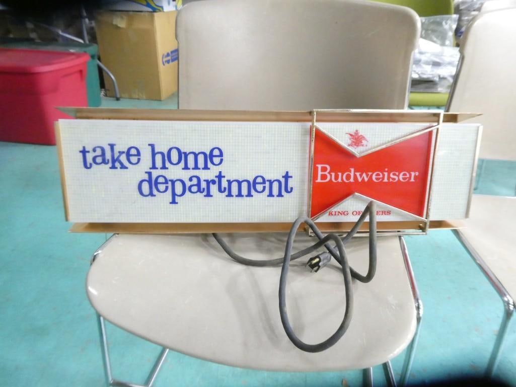 Light Up Budweiser Beer Sign - Measures about 26" long - it works (1 of 4)
