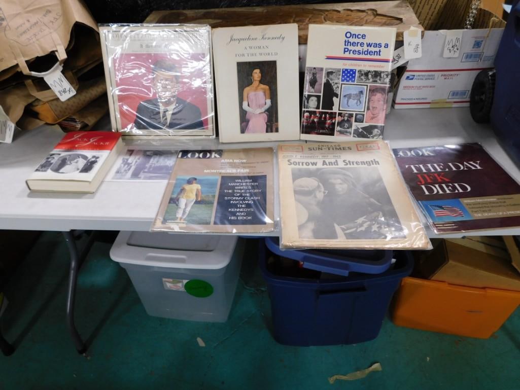 President Kennedy / Jaqueline Lot including Books, Magazines, Newspaper, Vinyl Record, etc. (1 of 5)