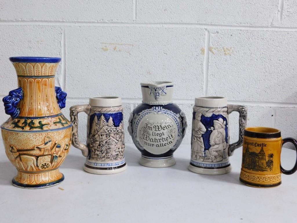 Lot of Ceramic Beer Steins / Pitcher or Vase (1 of 11)