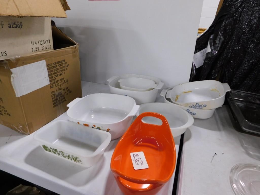 Lot of assorted Casserole Dishes, etc. including Corningware, Glasbake Herb Design, etc. (1 of 16)