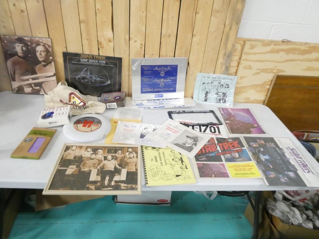 Star Trek Etc Lot incl Ephemera, Calendars, License Plate, Iron On, Pictures, Etc (1 of 11)