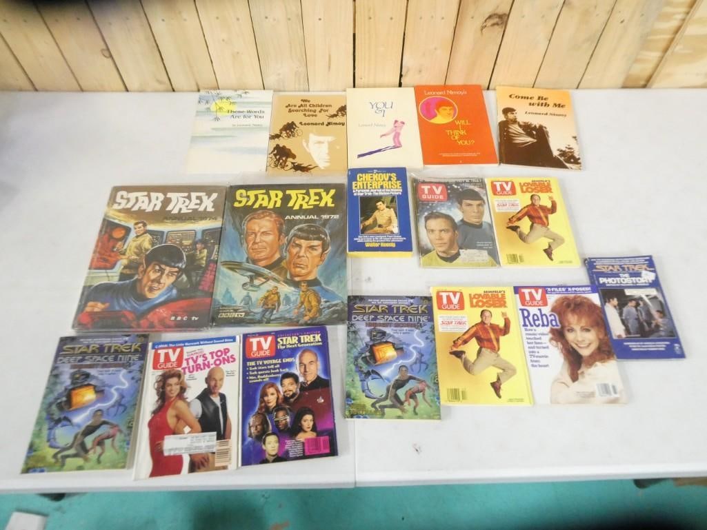 Star Trek Lot incl Leonard Nimoy Books, TV Guides, Hard Cover Annuals, etc (1 of 7)