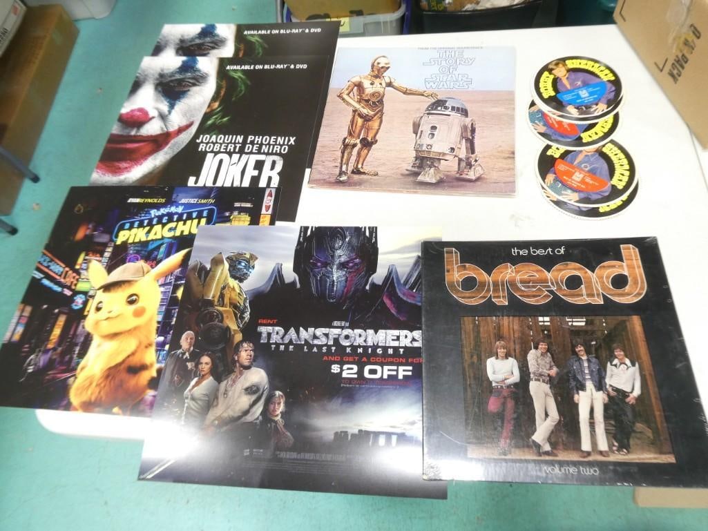 Misc incl Records incl The Best of Bread Factory Sealed, Bobby Sherman on Cardboard Records, Star Wa (1 of 10)