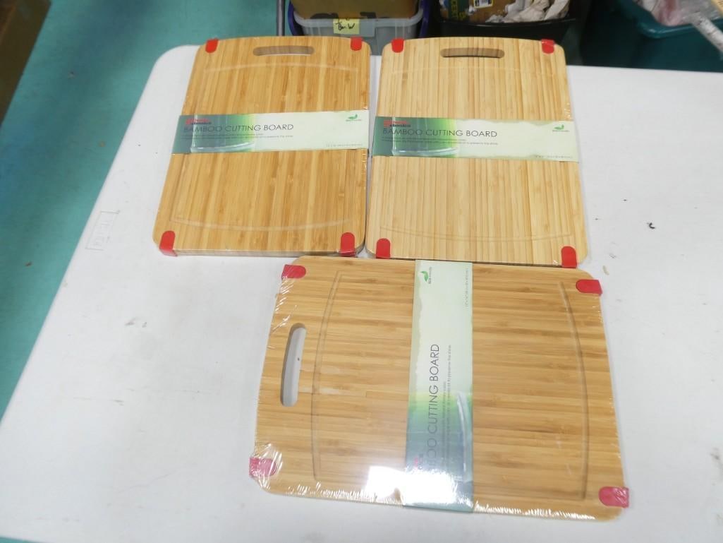 3 Bamboo Cutting Boards New in Package 12" x 16" Home Basics (1 of 5)