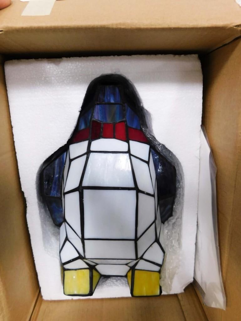 Handcrafted Tiffany Style Tuxedo Penguin Lamp (1 of 6)