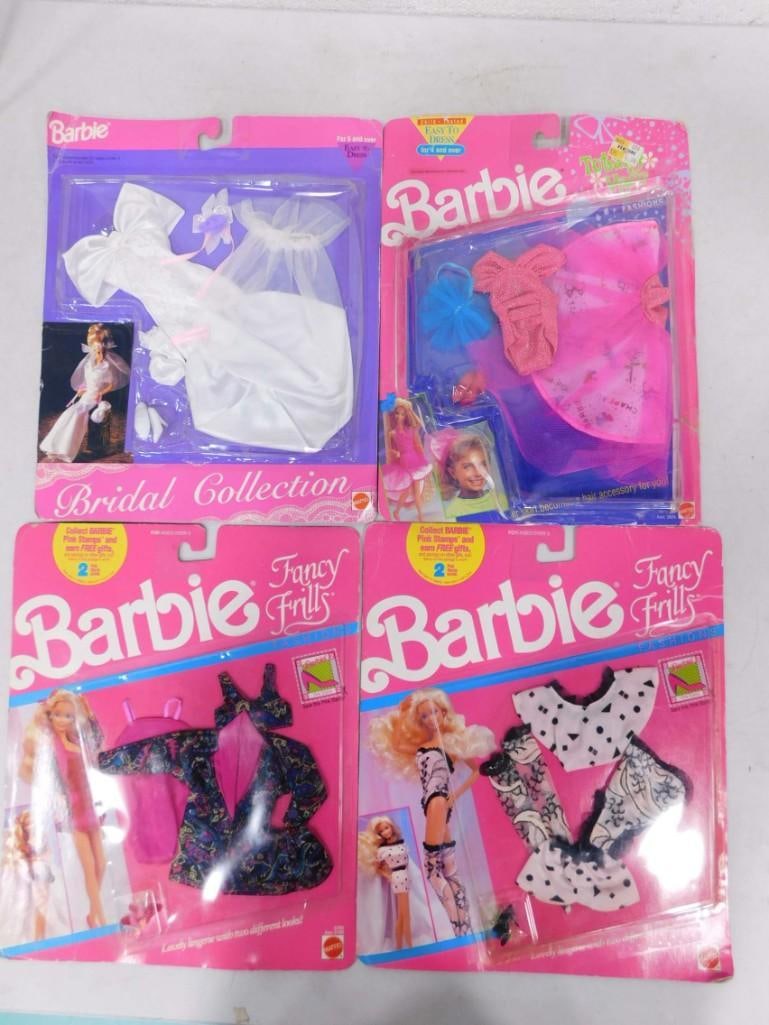 4 Vtg 1990s Totally Hair, Fancy Frills, Bridal Collection Doll Fashions New on Card Lot (1 of 4)