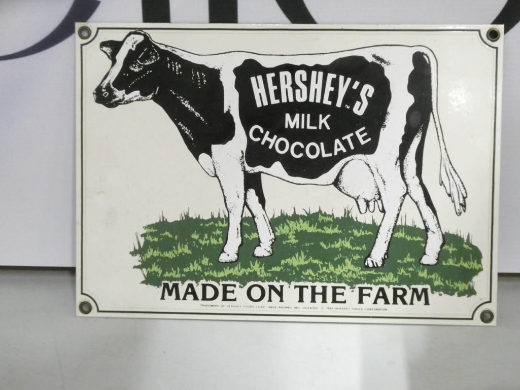 Hershey's Milk Chocolate Porcelain Cow Sign - Measures 8x11" (1 of 3)