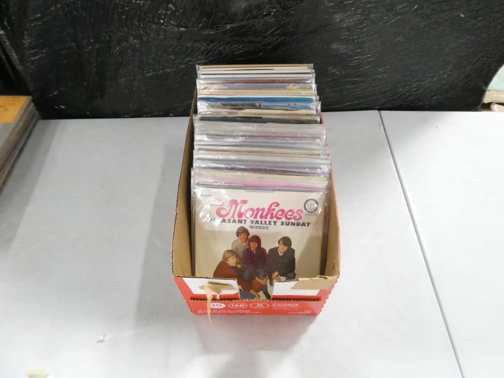 Lot of Vinyl 45 Records including the Rolling Stones, Madonna, Monkees, Queen, REM, Mellencamp, (1 of 9)