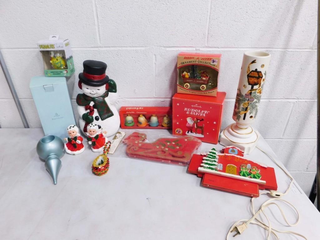 Christmas Decorations incl Schmid Anri Ornaments, Hallmark Rudolph and Santa, Peanuts Christmas Tree (1 of 5)