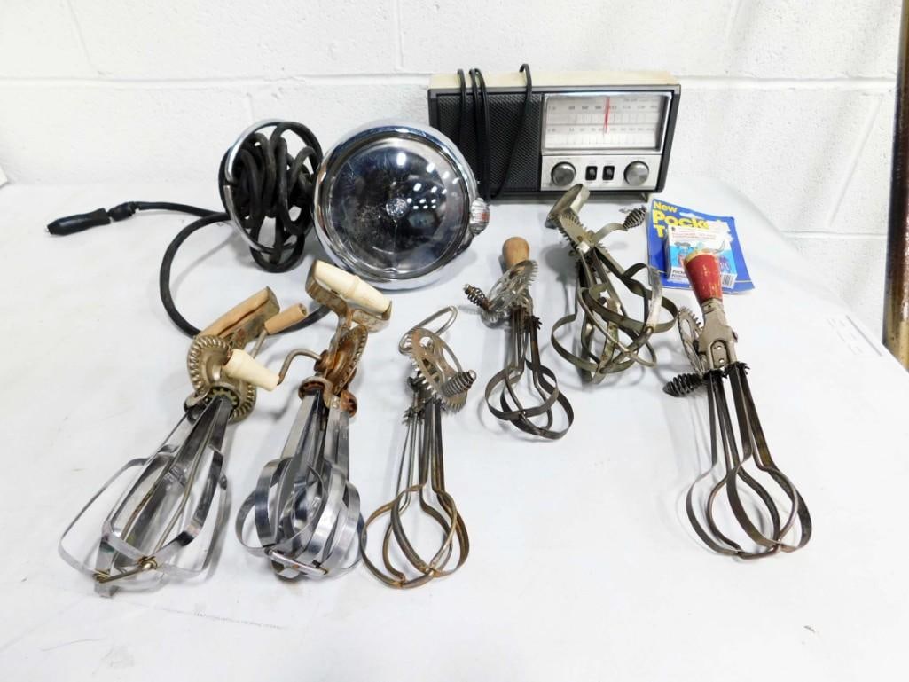 Vintage Panasonic Radio Model RE-6277, Vintage Hand Mixers or Egg Beaters, Vintage Car Spotlight (1 of 5)