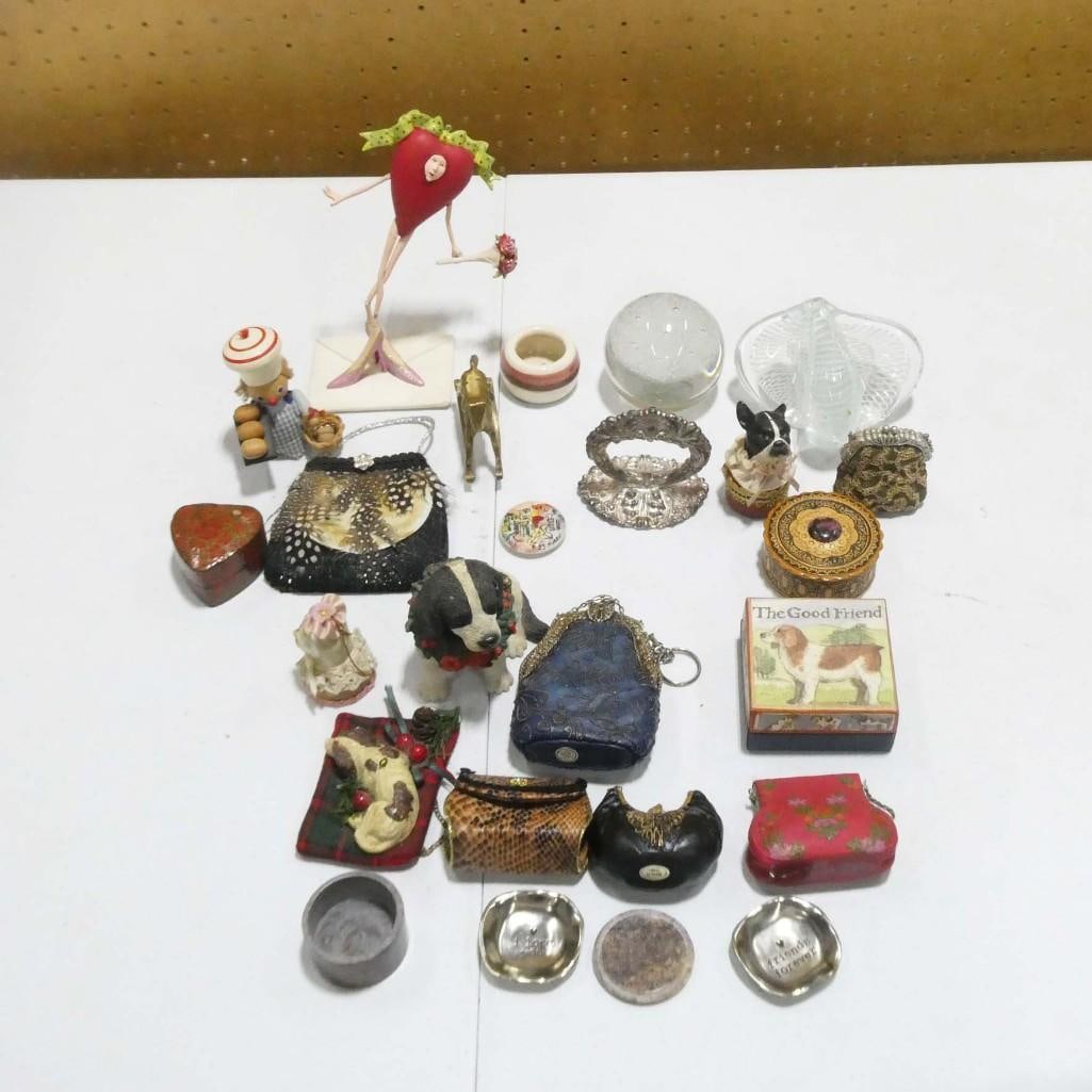 Lot of Smalls incl Coin Purses, Paperweight, Trinket Boxes, etc (1 of 7)