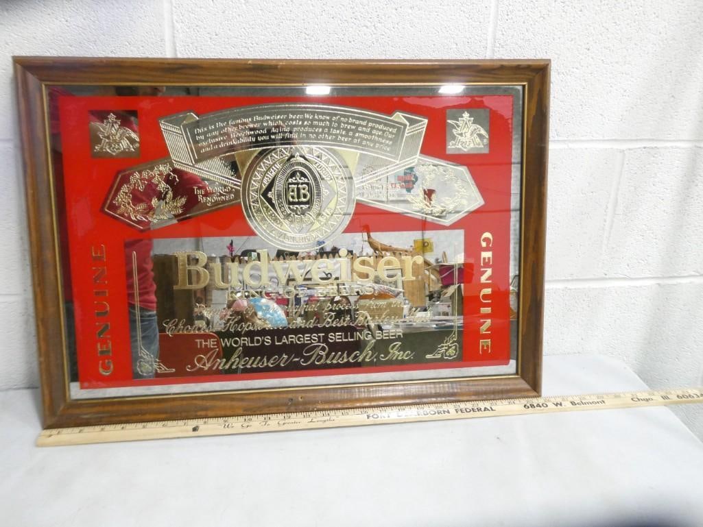 Budweiser King of Beers Framed Advertising Bar Mirror (1 of 6)