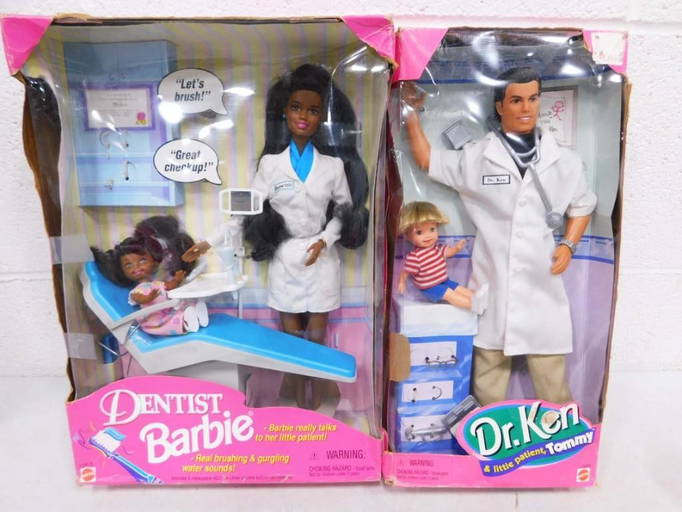 Tommy Doll Dr Ken Barbie Dentist Barbie Dr Ken Patient Tommy Dolls Nib