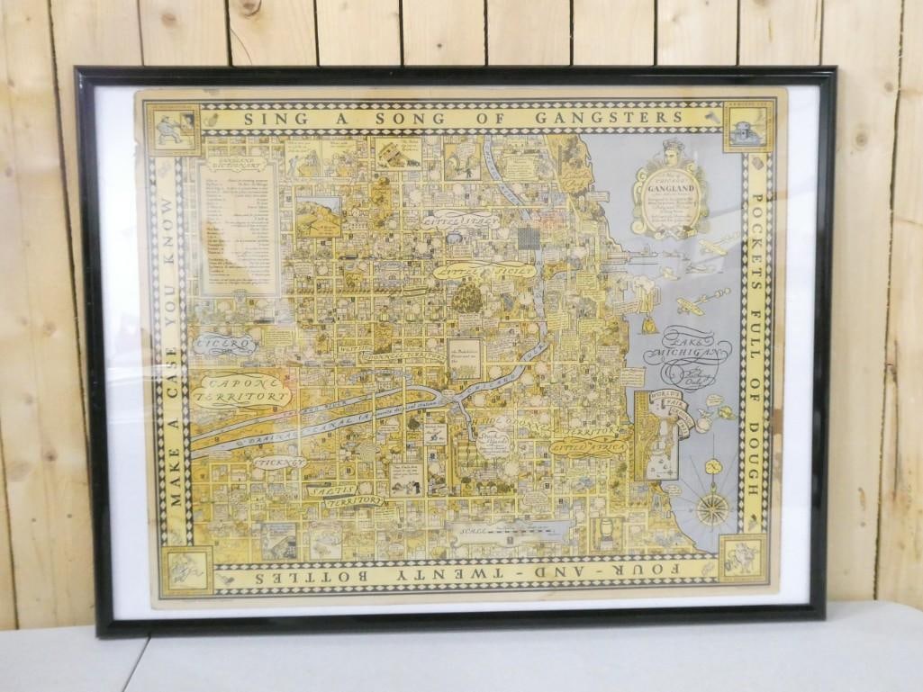 Original 1931 Chicago Gangland Map - Framed (1 of 14)