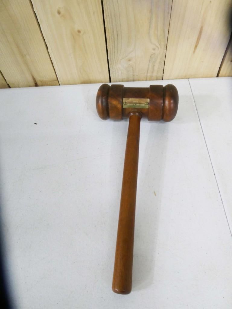Judge's Gavel with Julius J. Hoffman Engraving Plate (1 of 5)