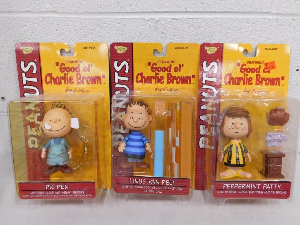 3 Peanuts "Good 'ol Charlie Brown" Figures incl Pig Pen, Linus Van Pelt, Peppermint Patty New in Pac (1 of 5)