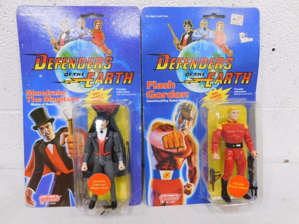 2 Defenders of the Earth Action Figures incl Flash Gordon and Mandrake the Magician New in Package (1 of 5)