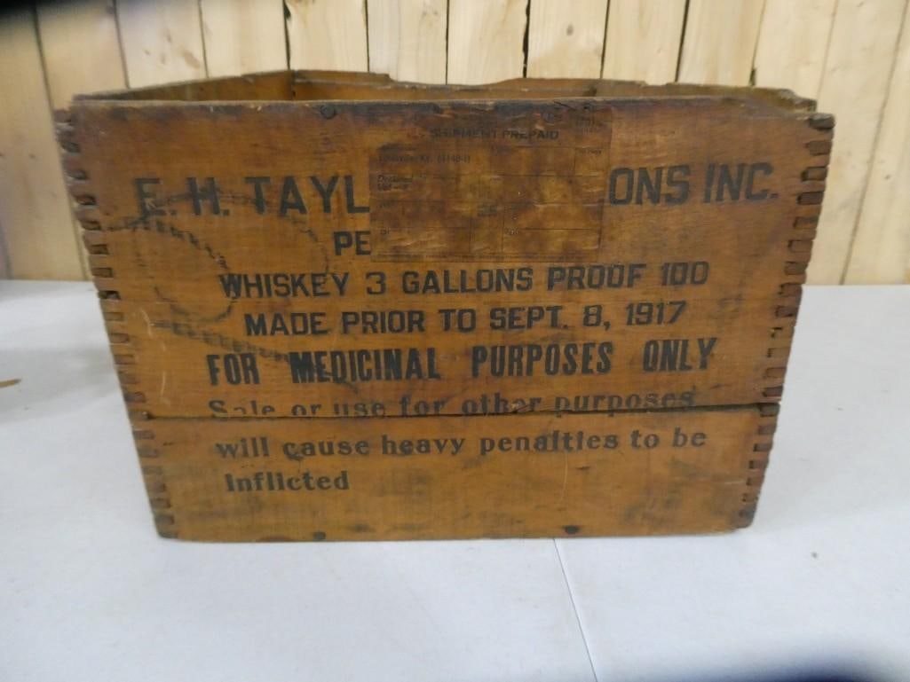 1920's E.H. Taylor Jr. & Sons Distillers Wooden Whiskey Crate (1 of 6)