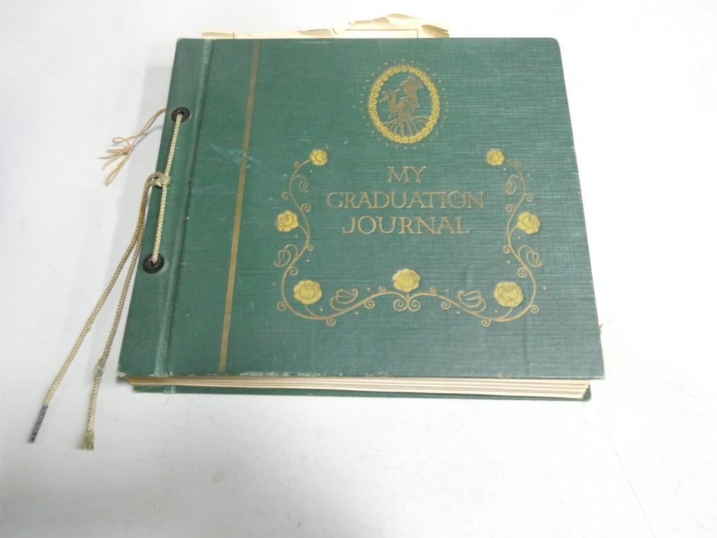 1923 Scrap Book - Someone's Graduation Journal - full of ephemera: 1923 Scrap Book - Someone's Graduation Journal - full of ephemera - not all pages are shown. Old photos, advertisements, etc.