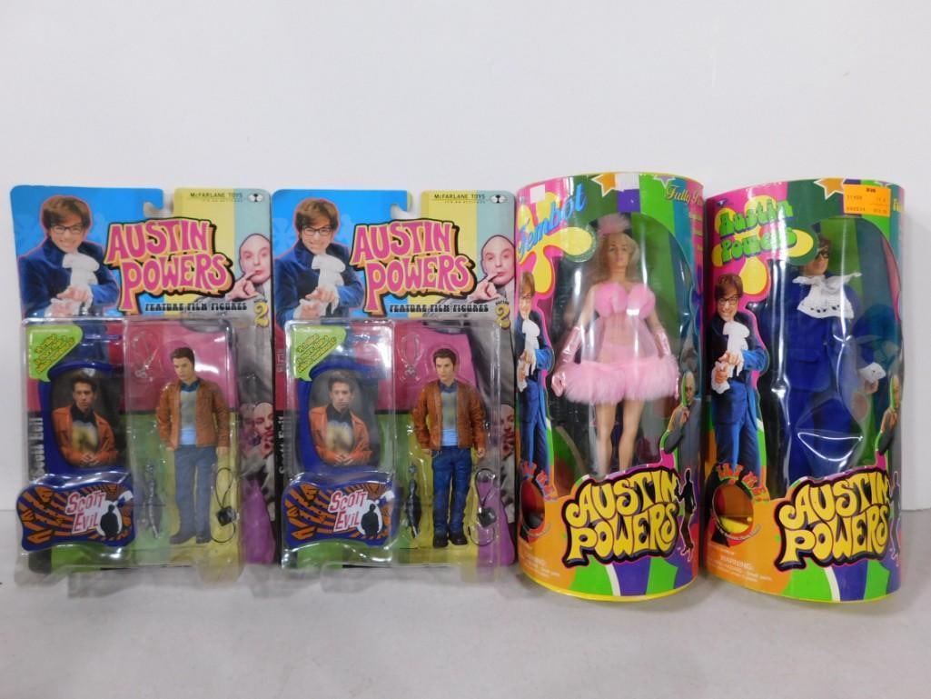 4 Austin Powers Figures incl Fembot, 2 Scott Evil, 1 Austin Powers New in Package (1 of 5)
