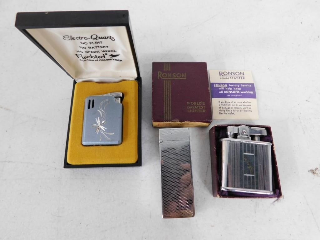 Vintage Lighters incl Electro-Quartz Firebird, and 2 Ronson All with Original Boxes (1 of 3)
